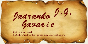 Jadranko Gavarić vizit kartica
